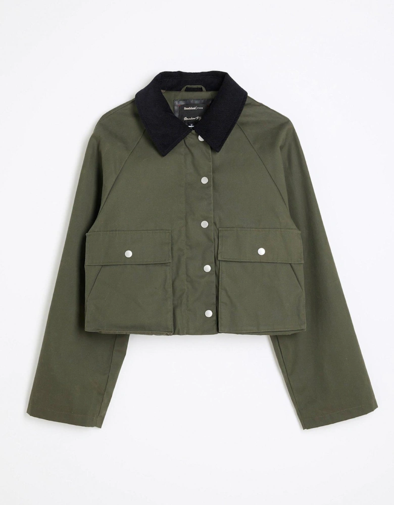 Waxed Collar Jacket - Dark Khaki