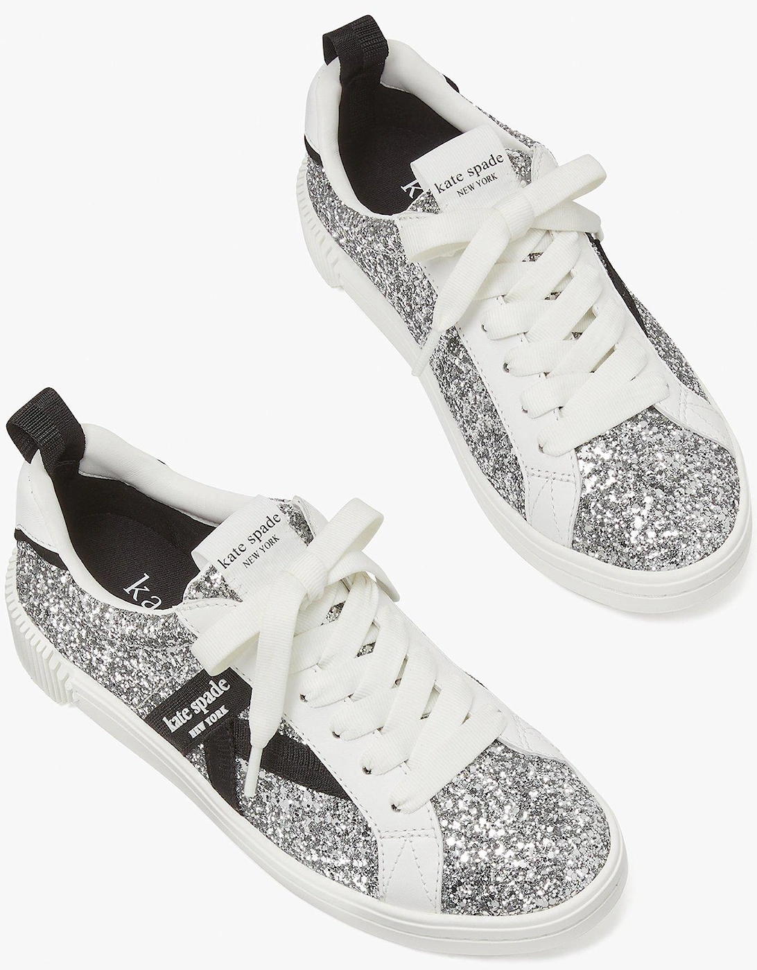 Signature Lace Up Sneaker Glitter - Silver