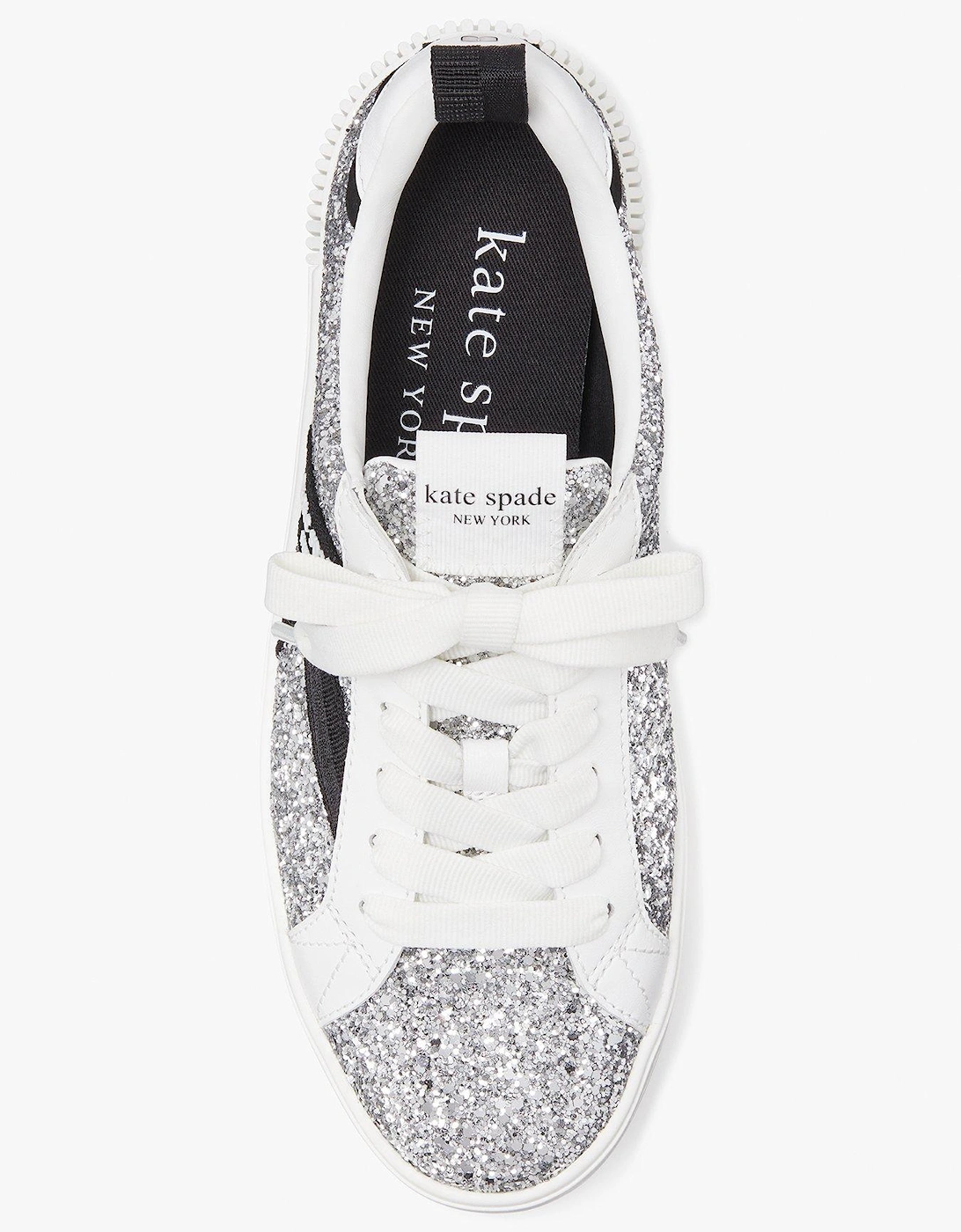 Signature Lace Up Sneaker Glitter - Silver