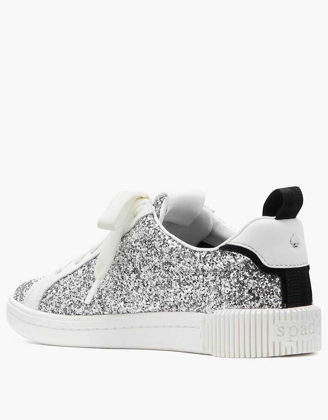 Signature Lace Up Sneaker Glitter - Silver