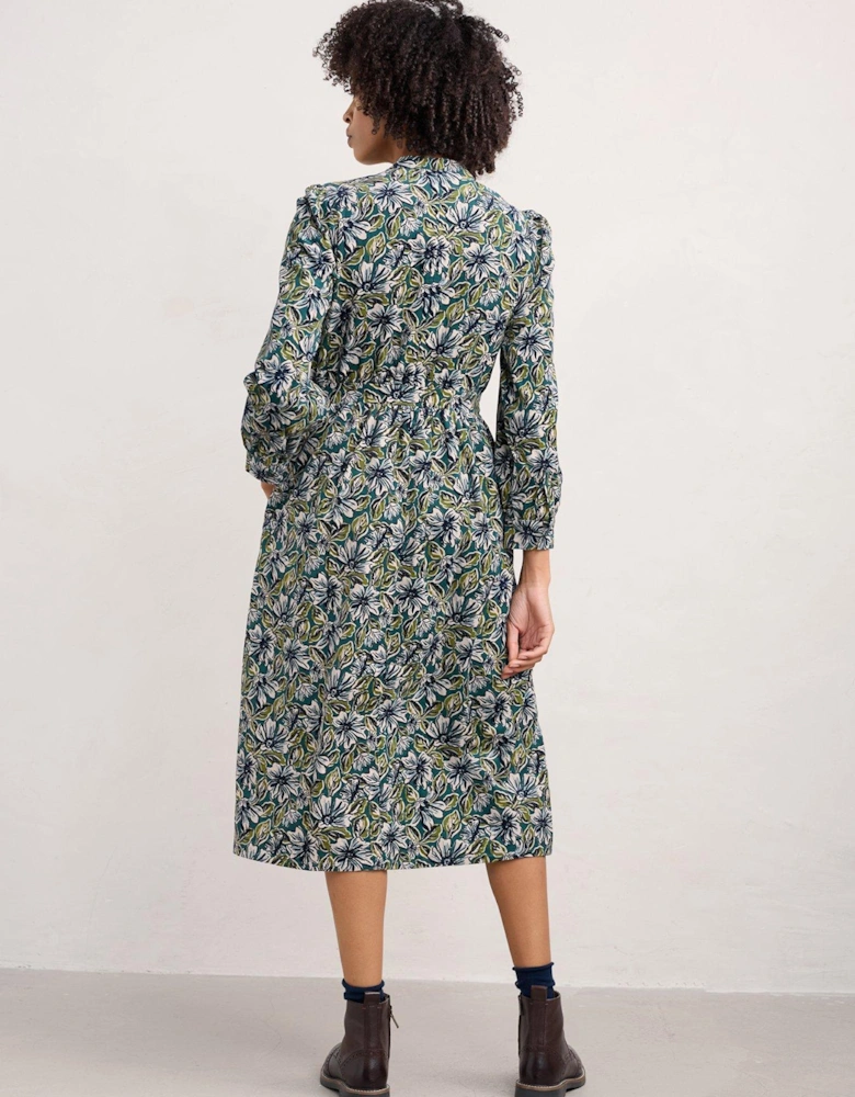 Floral Notch Neck Midi Dress