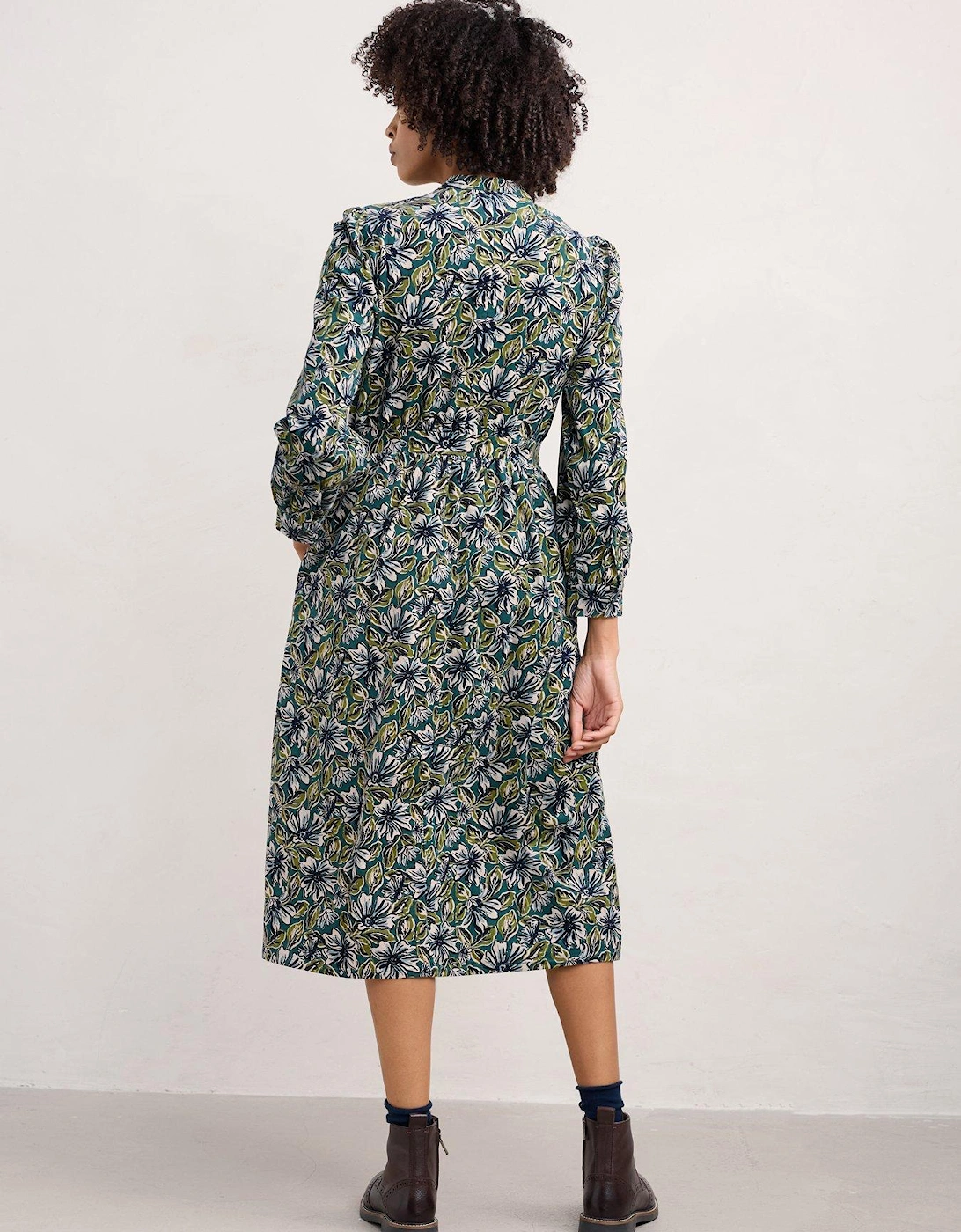 Floral Notch Neck Midi Dress