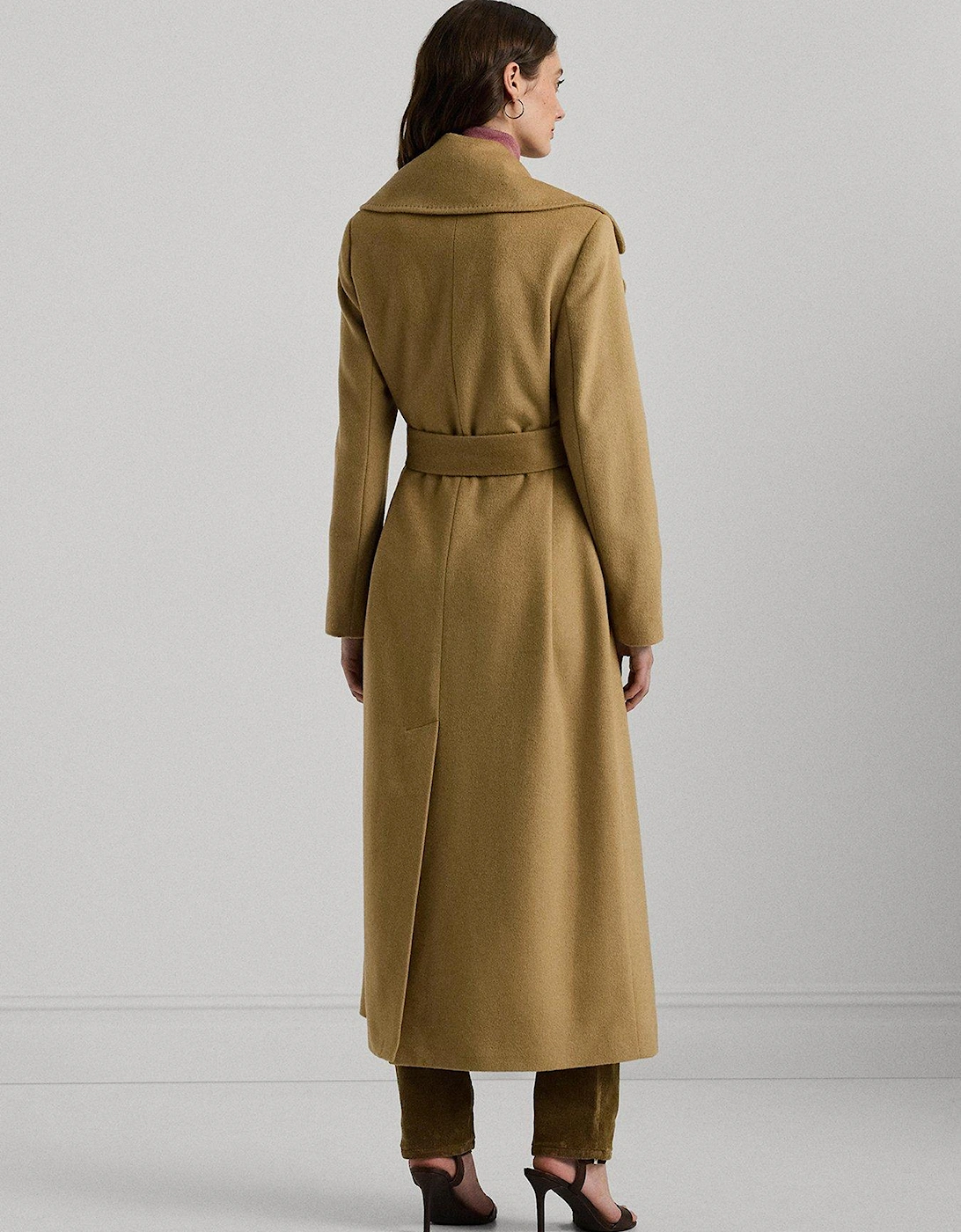 Wool Wrap Coat - Brown