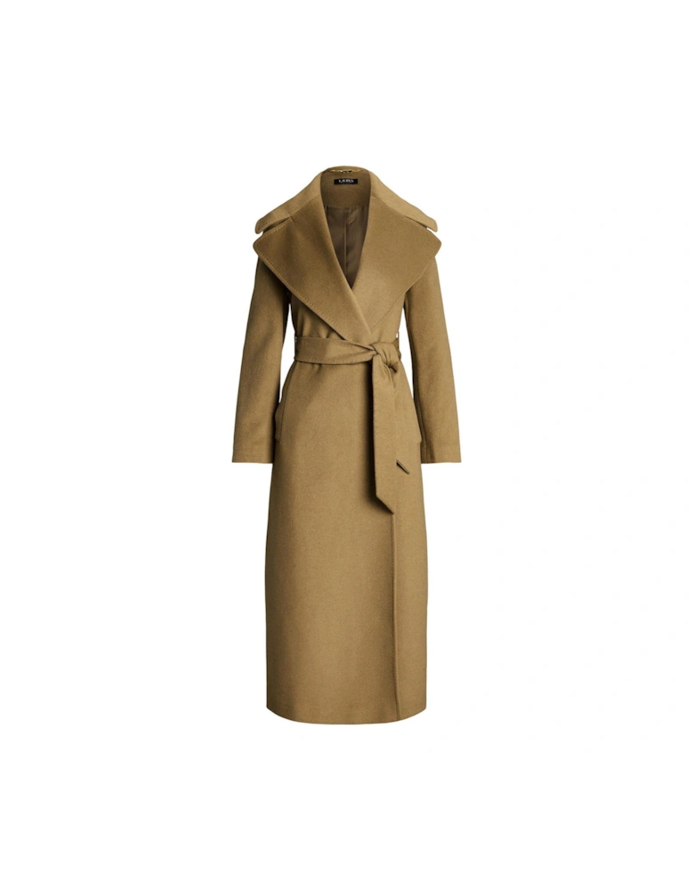 Wool Wrap Coat - Brown