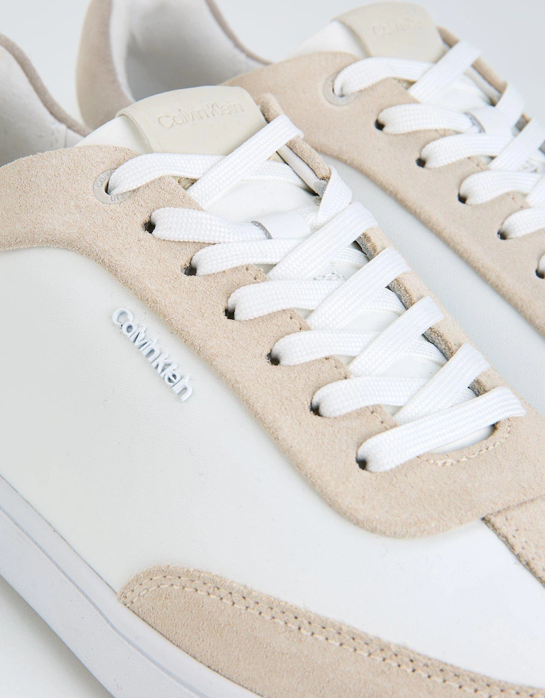 Cupsole Leather Lace Up Trainer - White