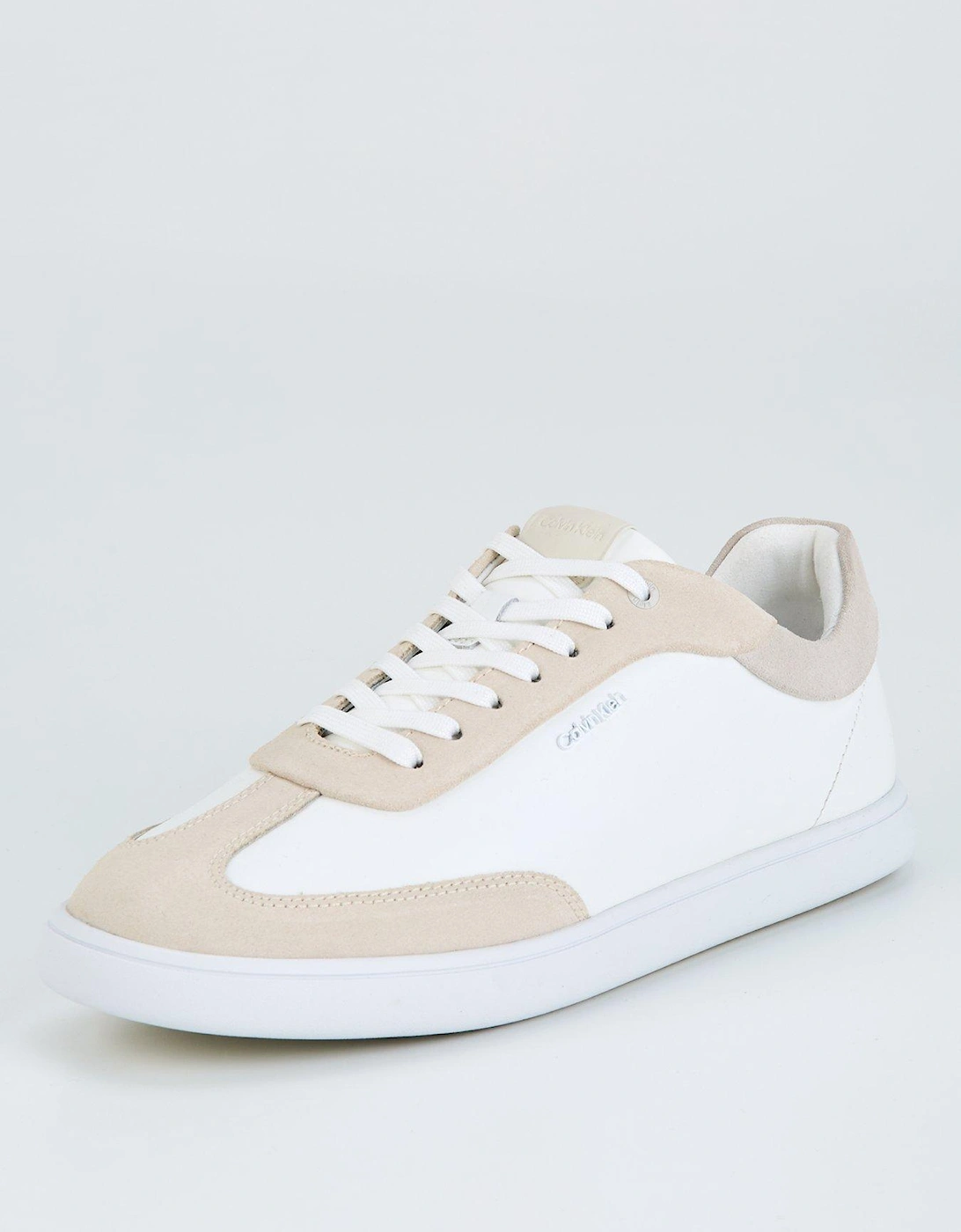 Cupsole Leather Lace Up Trainer - White