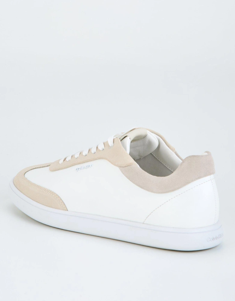 Cupsole Leather Lace Up Trainer - White