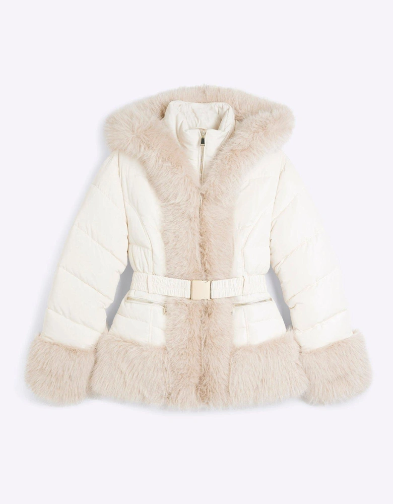 Faux Fur Ski Bunny Jacket - Cream