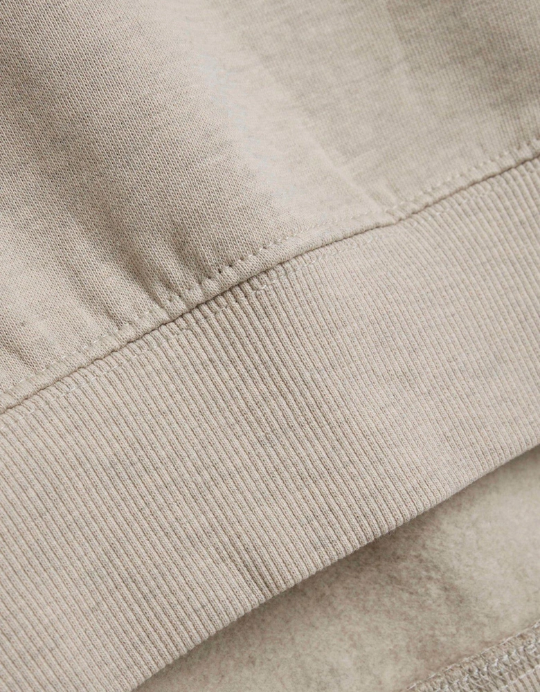 Split Front Sweatshirt - Beige