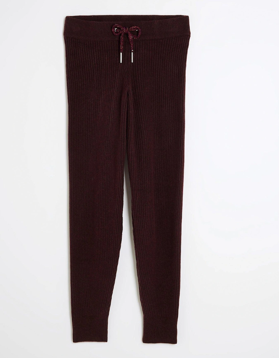 Sequin Knit Joggers - Red