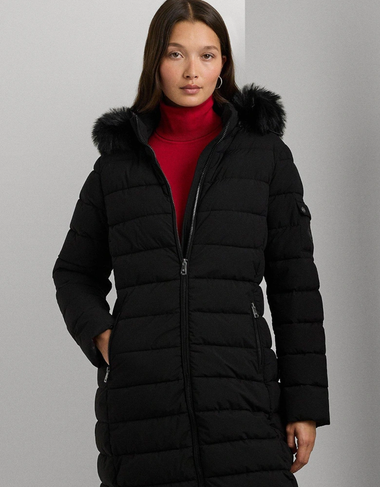 Longline Padded Coat - Black