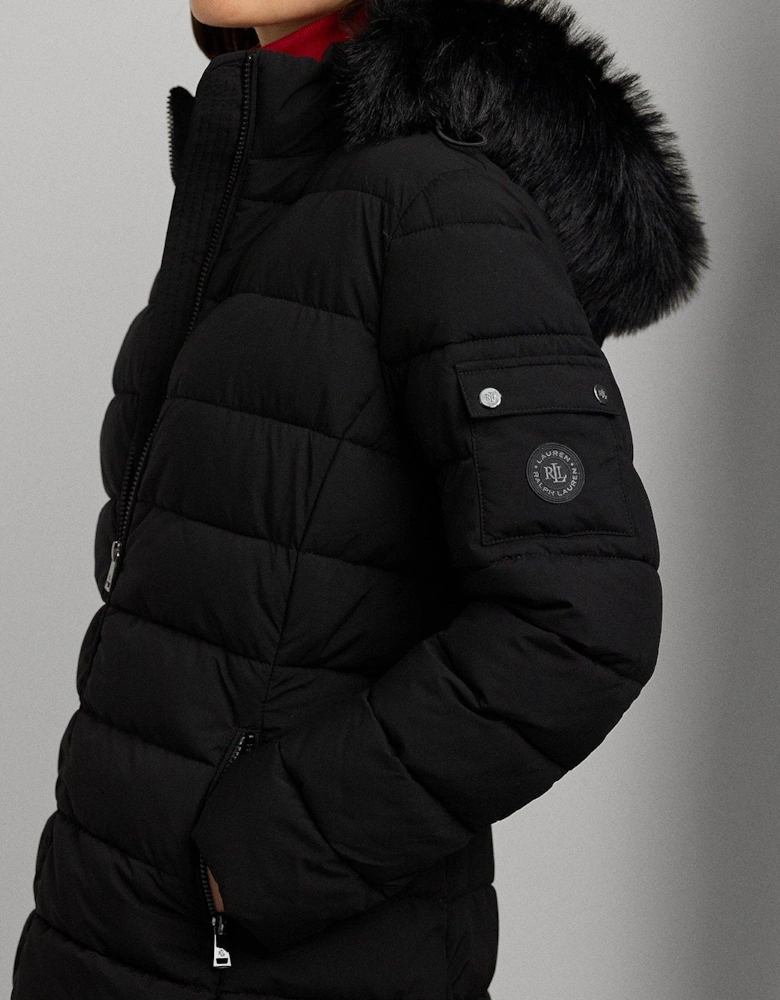 Longline Padded Coat - Black