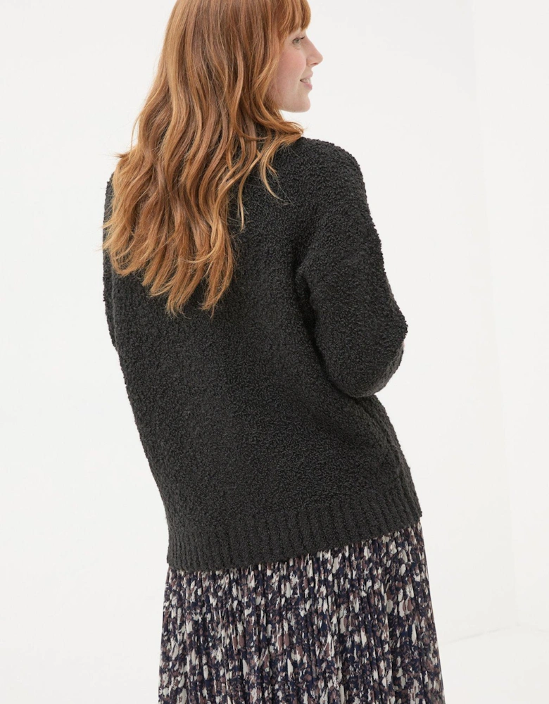 Bea Boucle Cardigan - Black