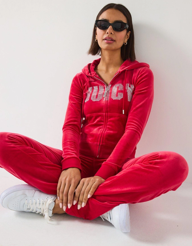 Evy Impact Diamante Hoodie - Red