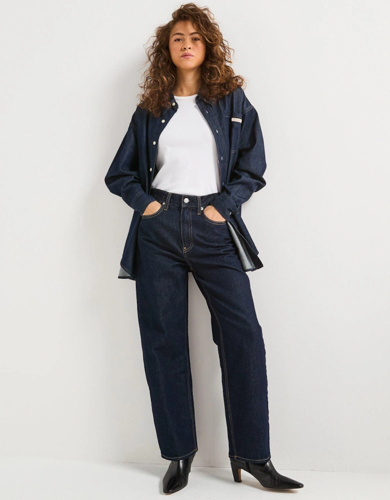 Oversized Denim Shirt - Navy