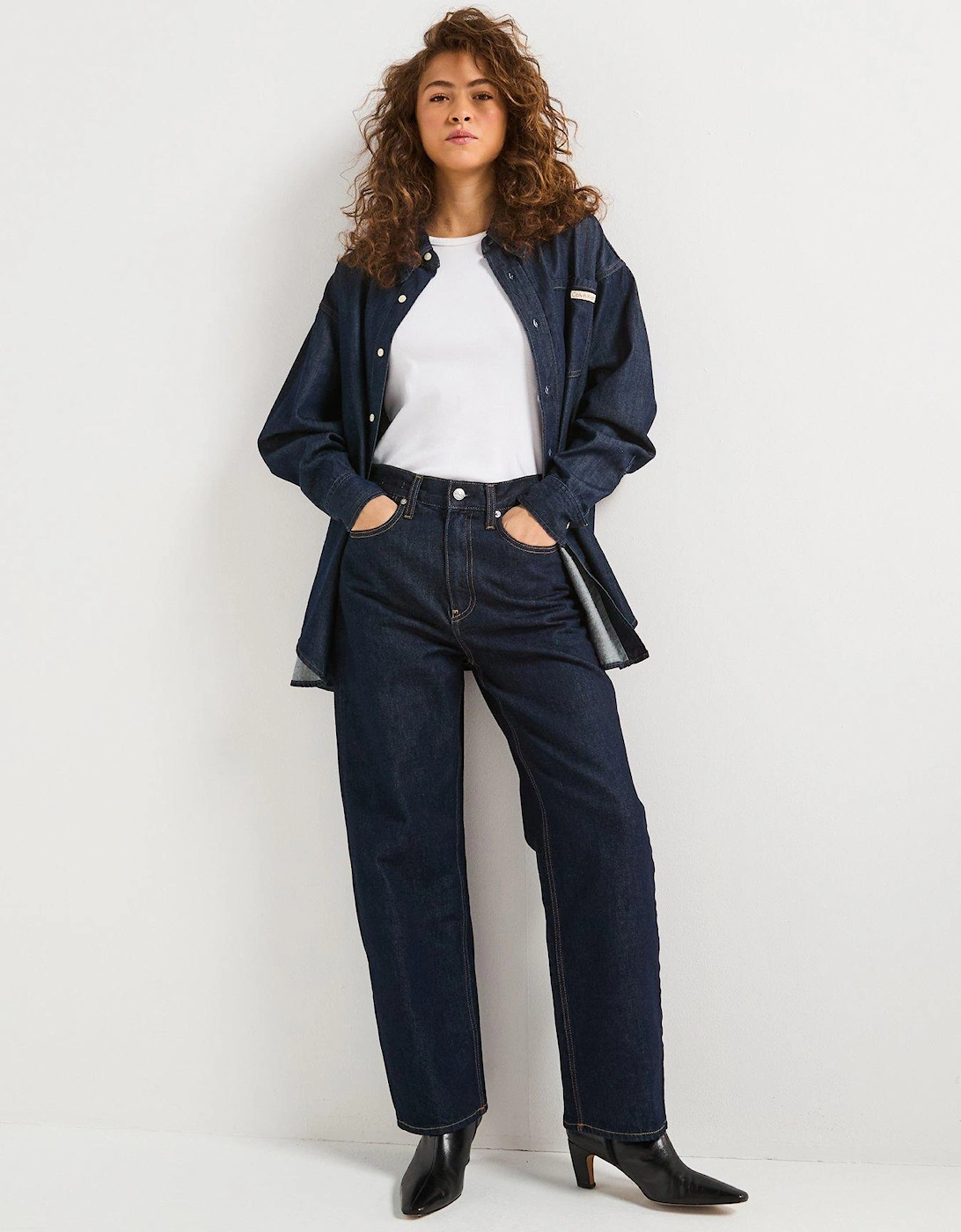 Oversized Denim Shirt - Navy