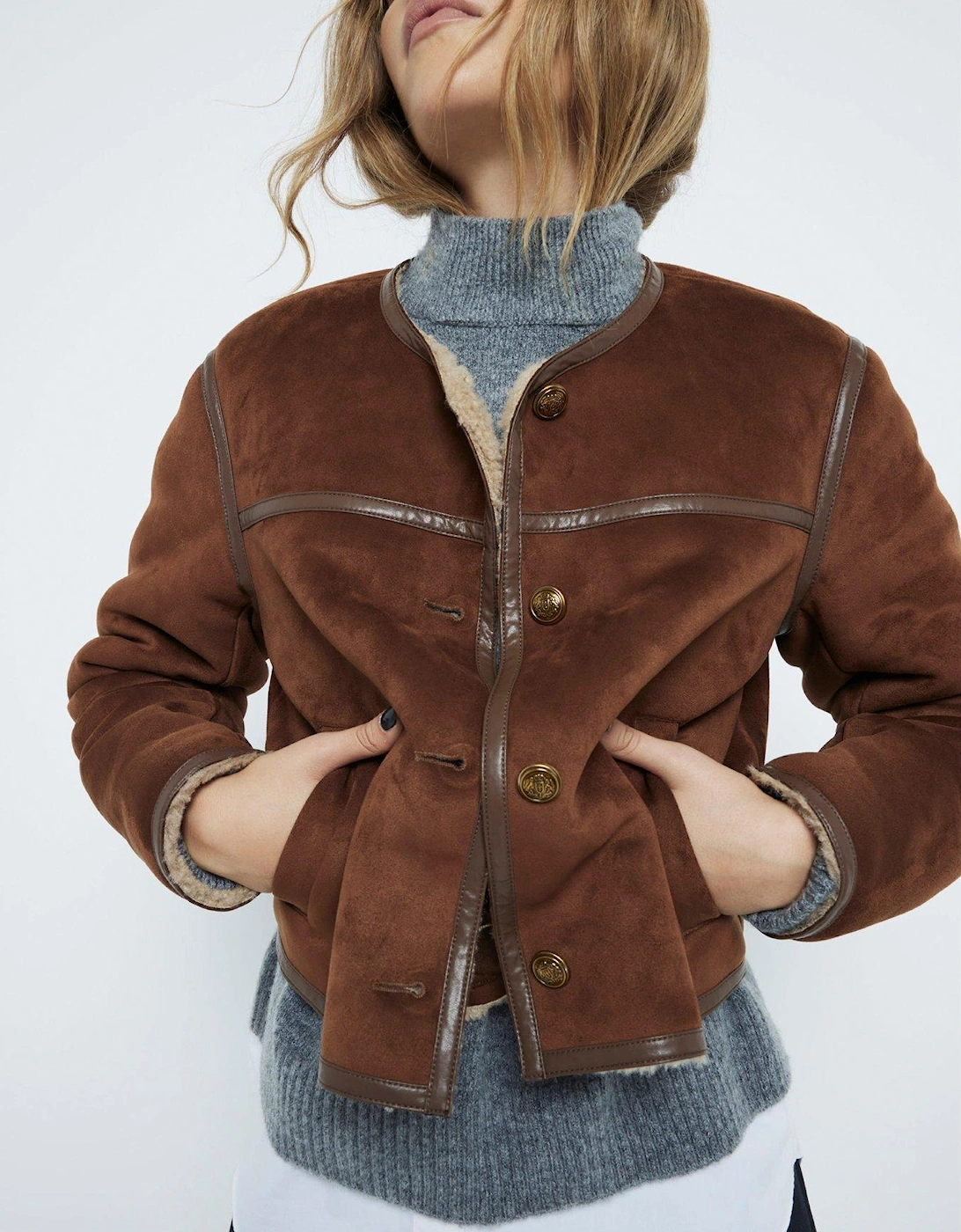 Shearling Trophy Jacket - Brown