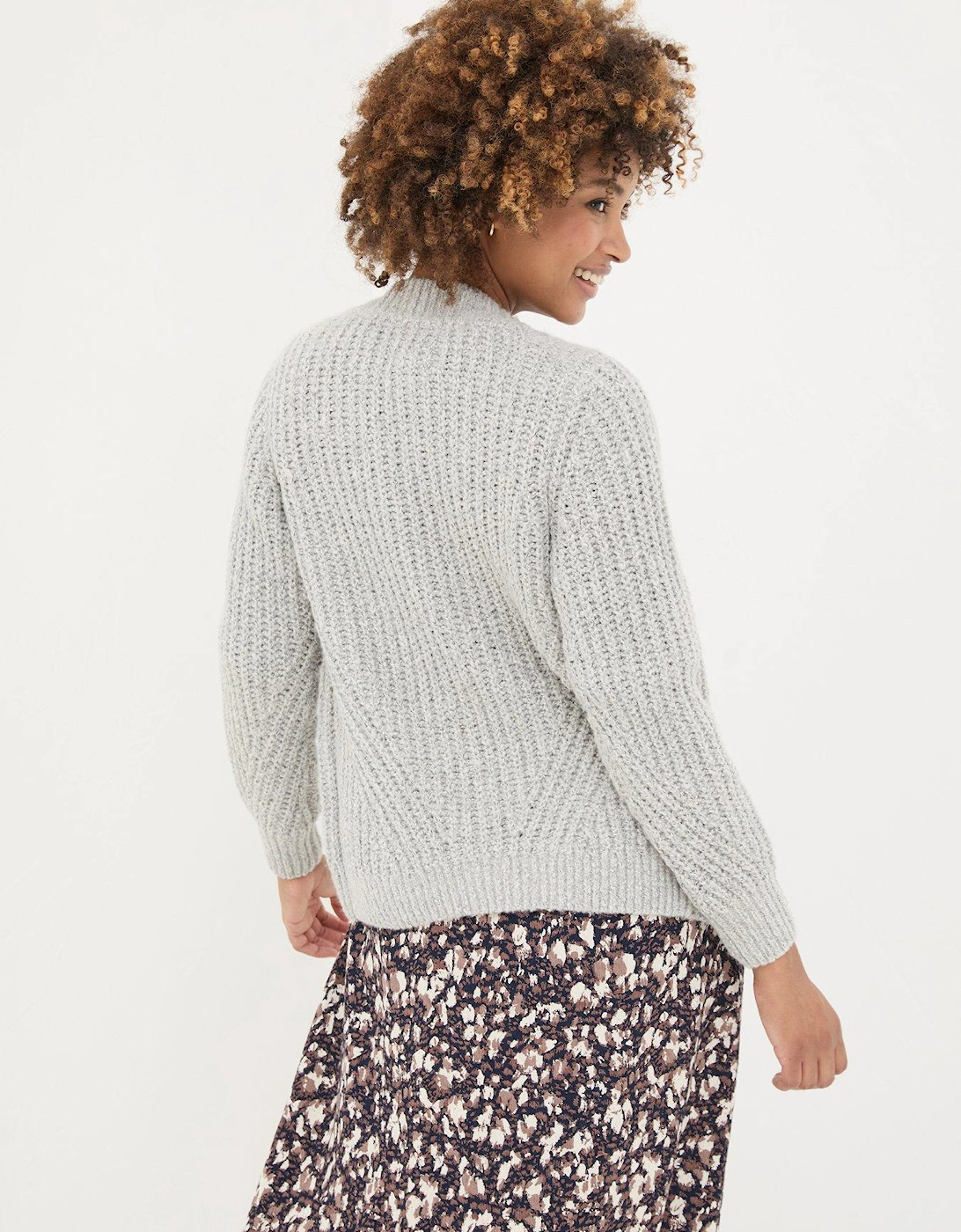 Alicia Cable Knit Cardigan - Grey