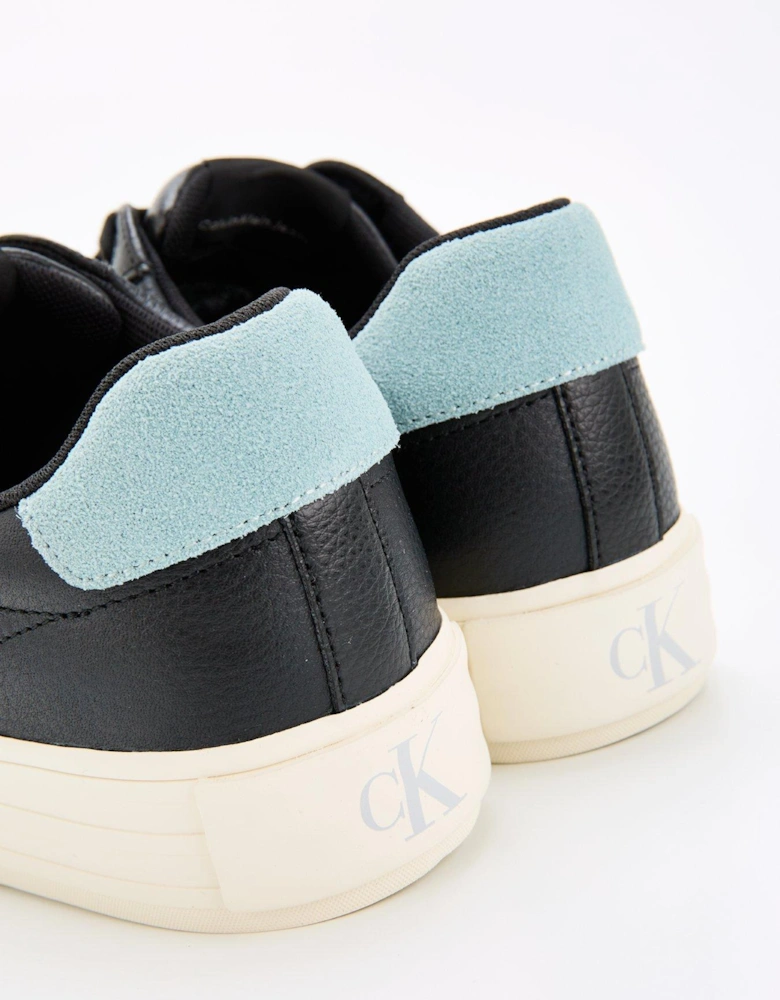 Bold Flatform Leather Trainer - Black