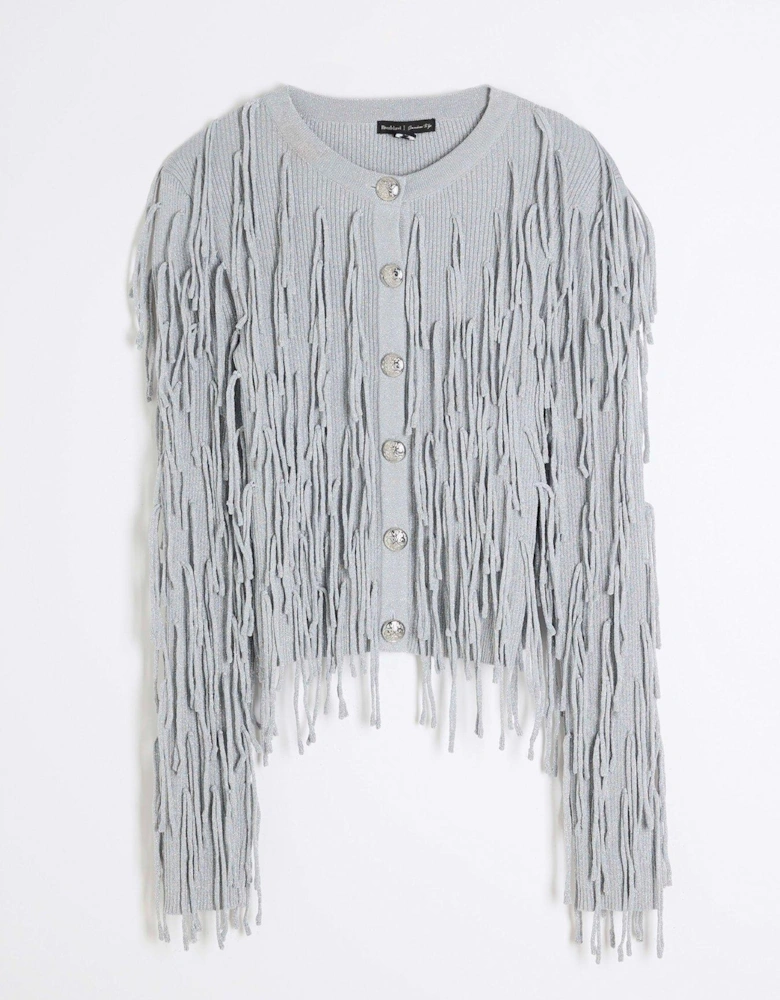 Ultimate Fringe Cardigan - Silver