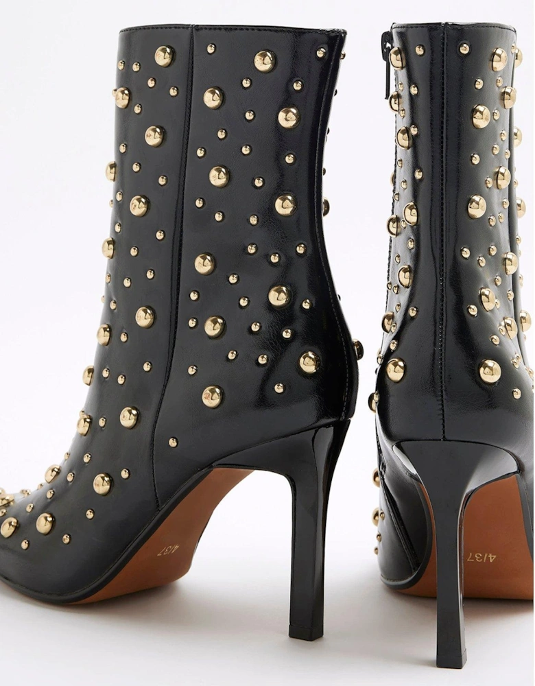 All Over Studded Boot - Black