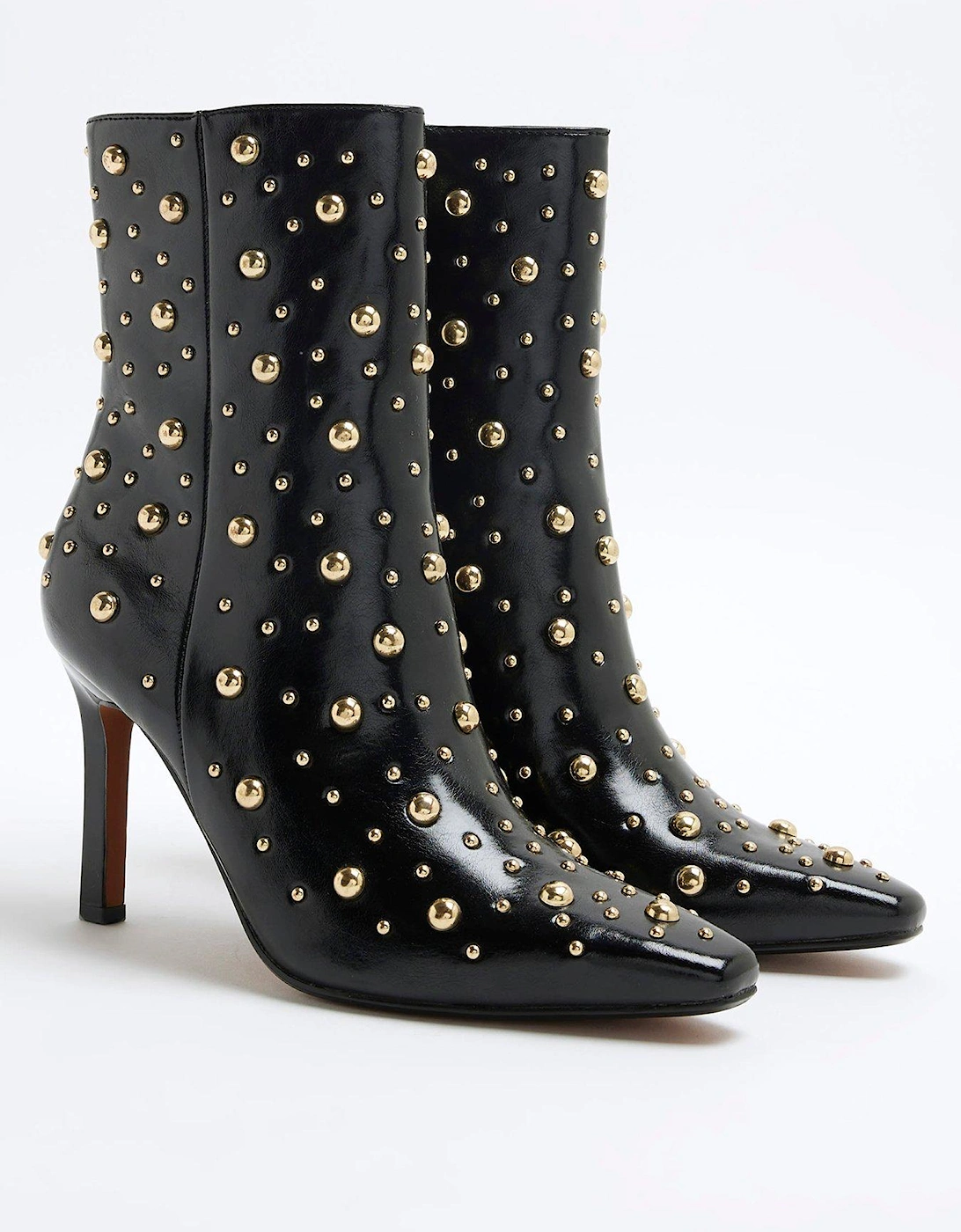 All Over Studded Boot - Black