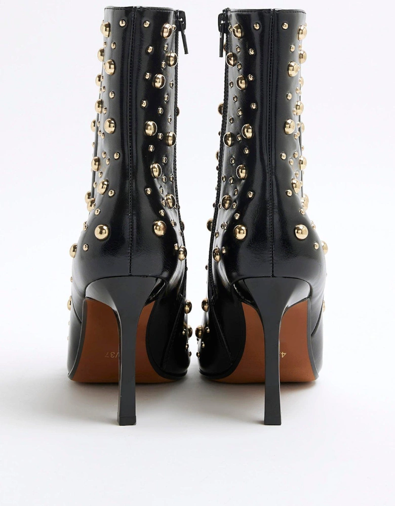 All Over Studded Boot - Black