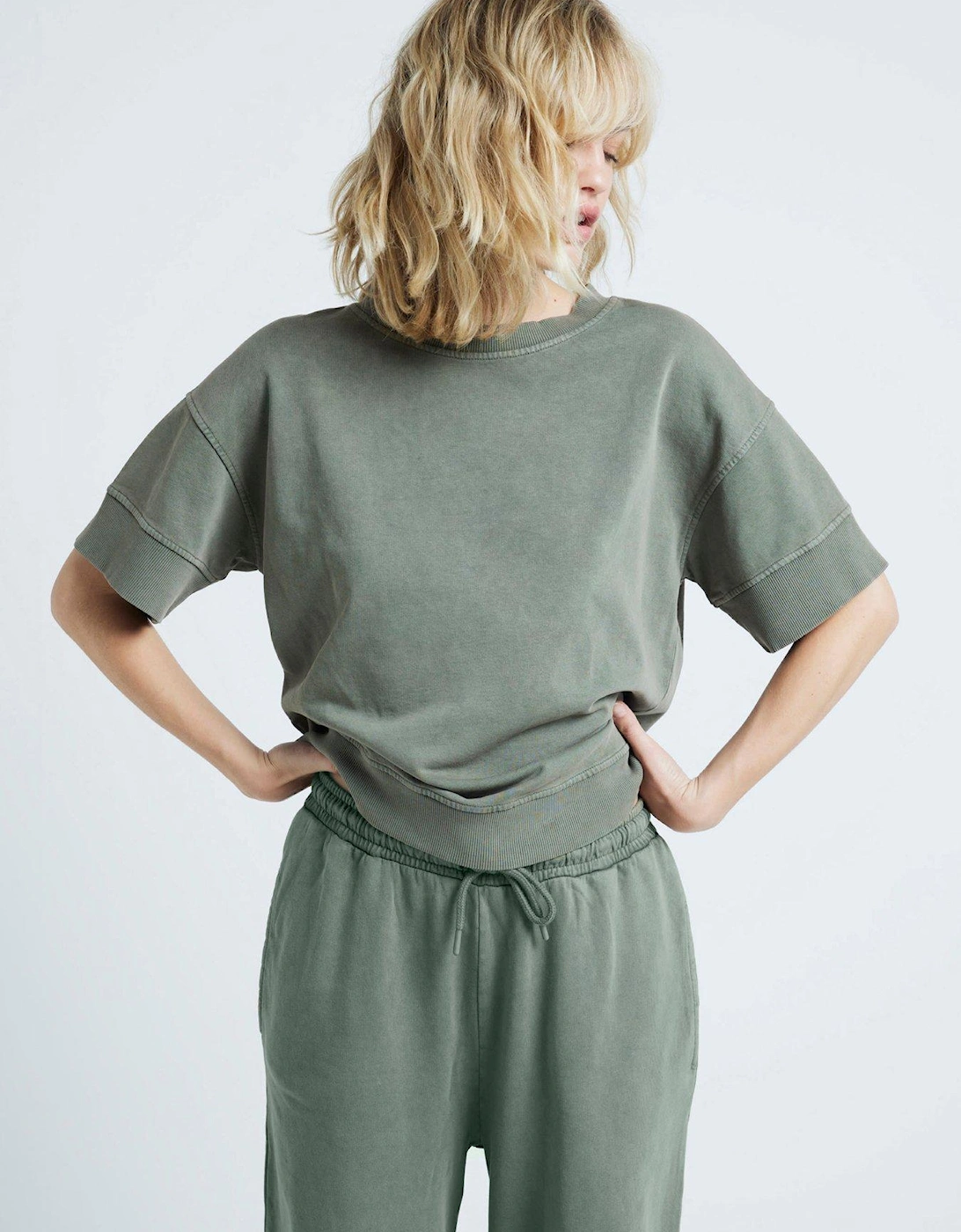 Wide Leg Jogger - Khaki