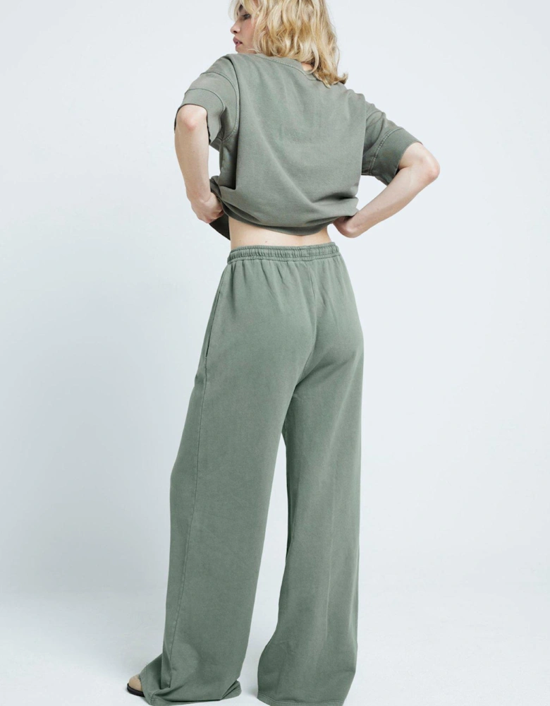 Wide Leg Jogger - Khaki