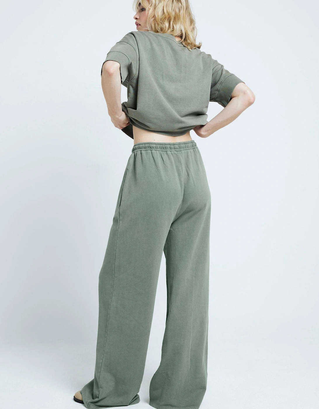 Wide Leg Jogger - Khaki