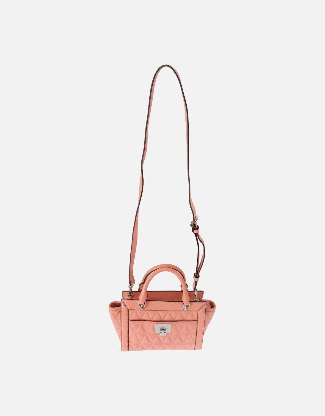 Exquisite Pink Leather Shoulder Bag with Zip Closure & Gold-Tone