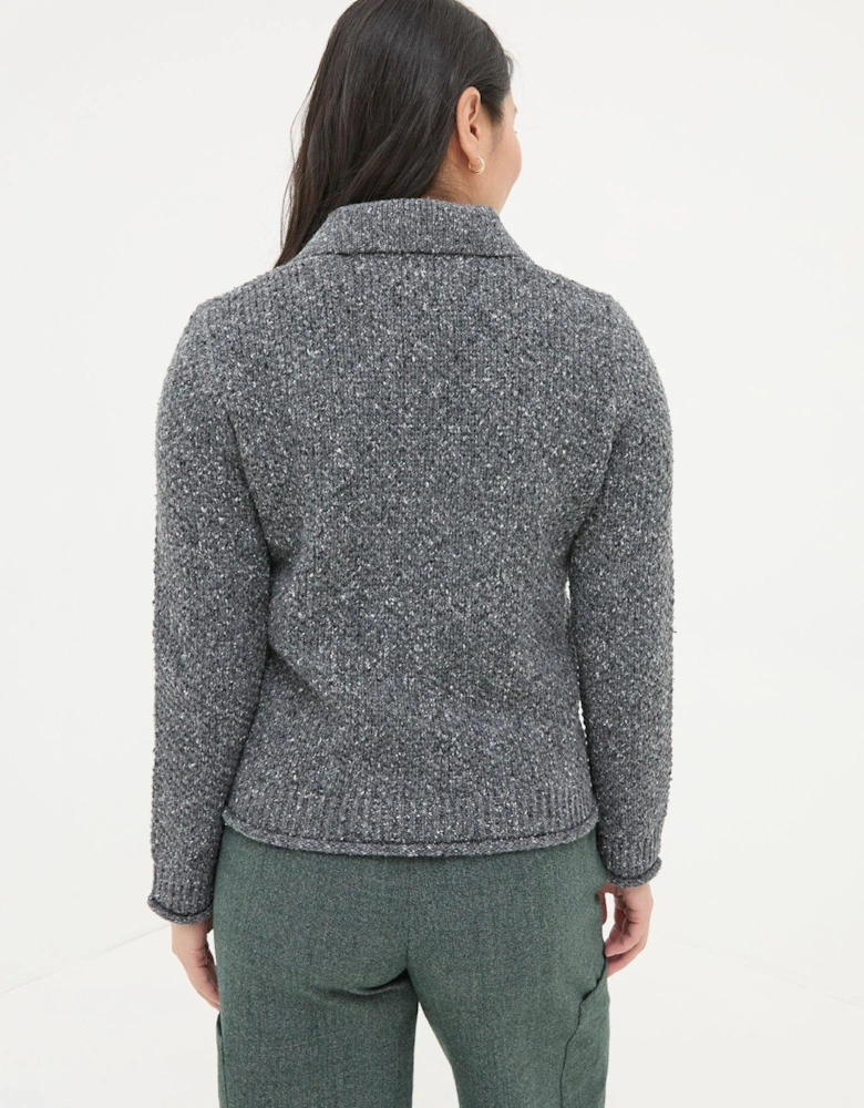 Natalia Collar Cardigan - Grey