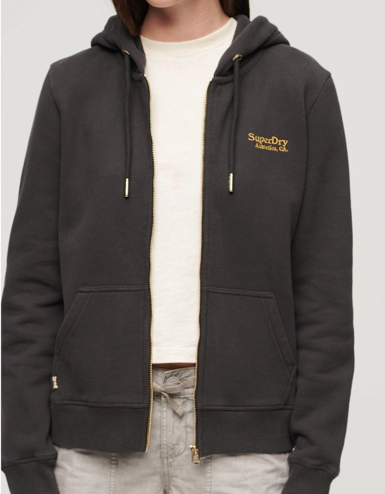 Essential Logo Zip Hoodie - Brown