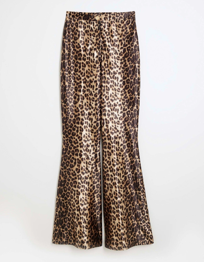 Leopard Print Trouser - Beige