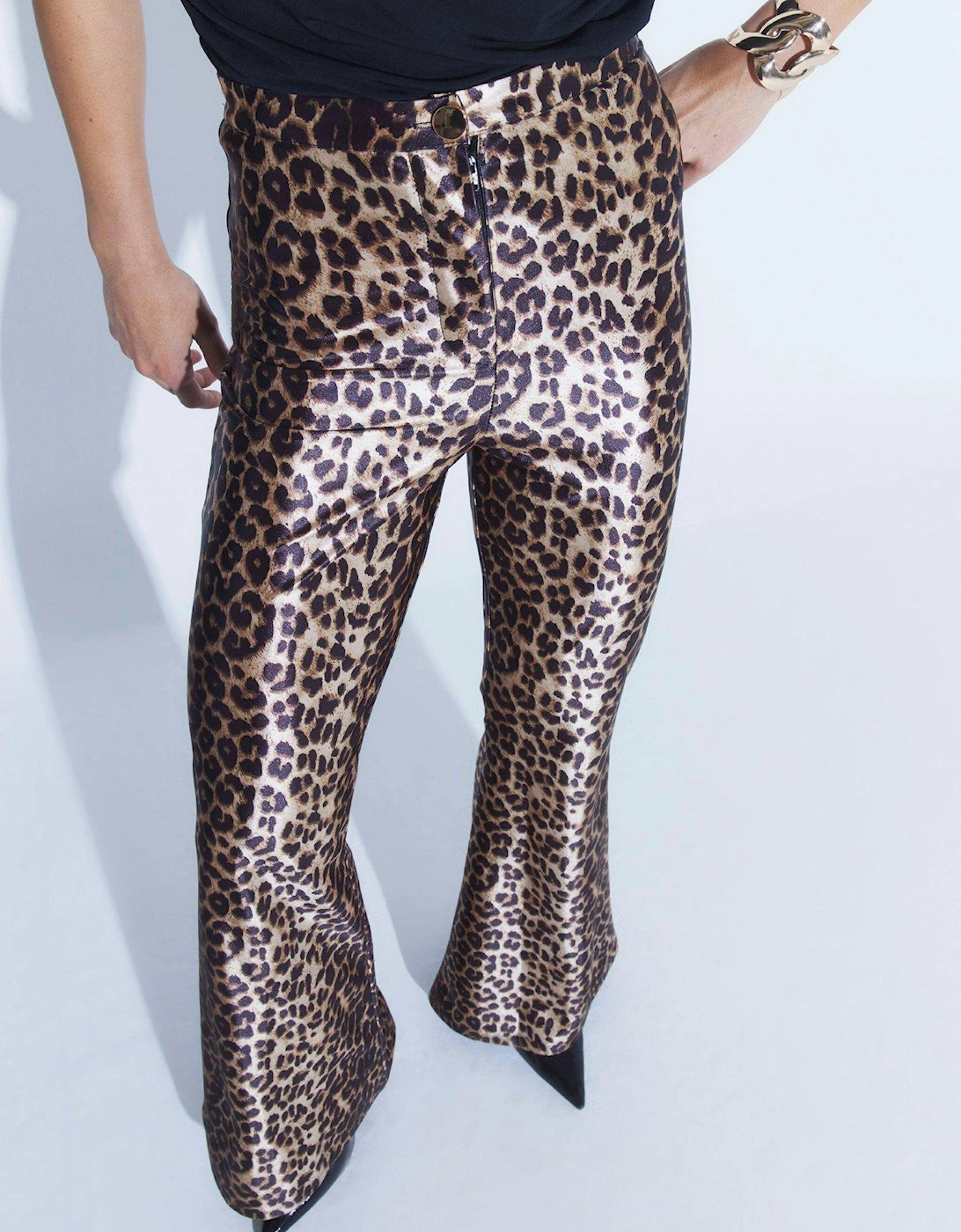 Leopard Print Trouser - Beige