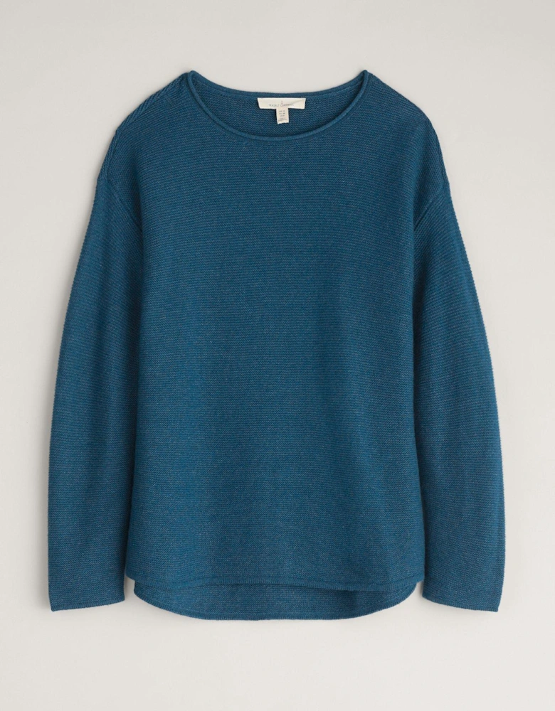 Wool Rich Textured Jumper - Blue