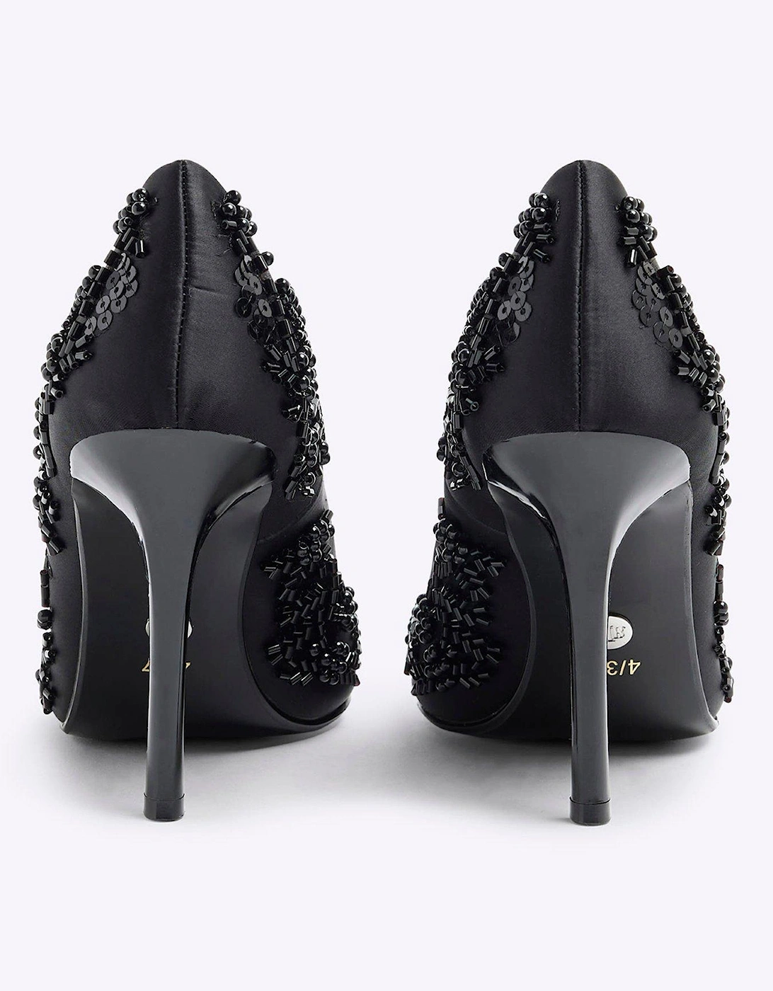 Beaded Court Shoe - Black