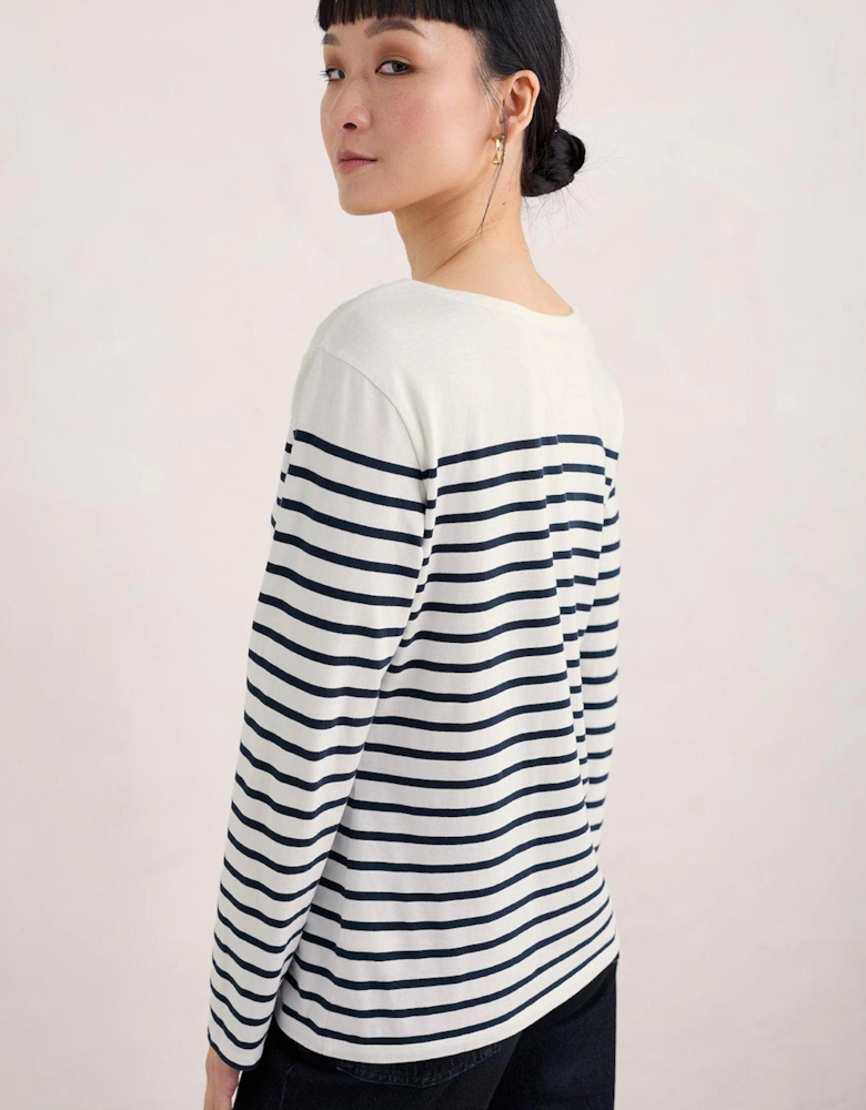 Cotton Striped Top - White