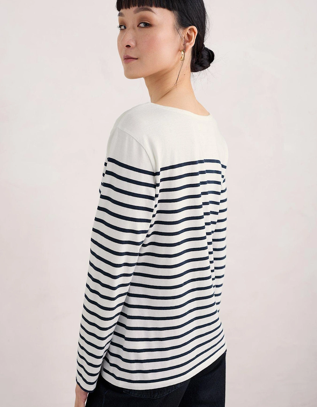 Cotton Striped Top - White