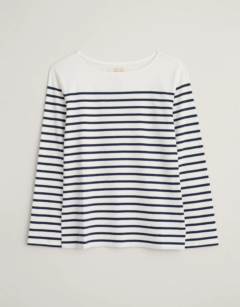 Cotton Striped Top - White