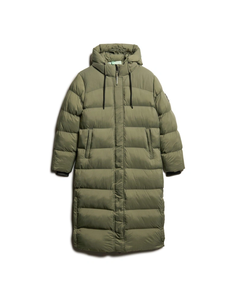 Ripstop Longline Padded Jacket - Green