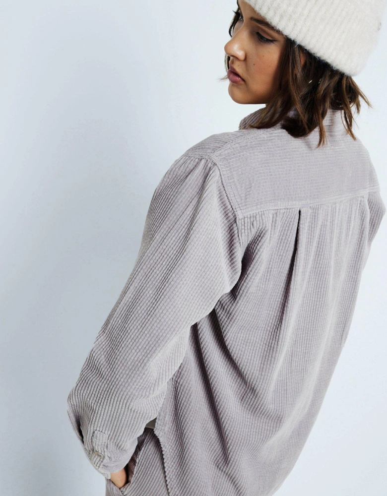 Relaxed Corduroy Shirt - Grey