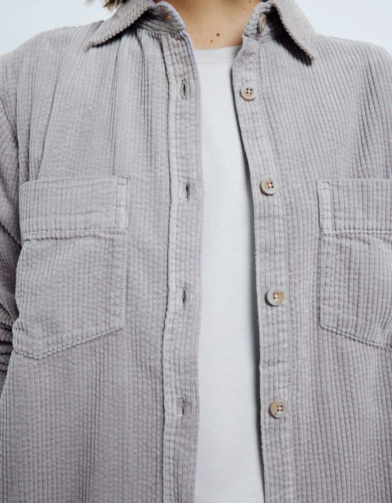 Relaxed Corduroy Shirt - Grey