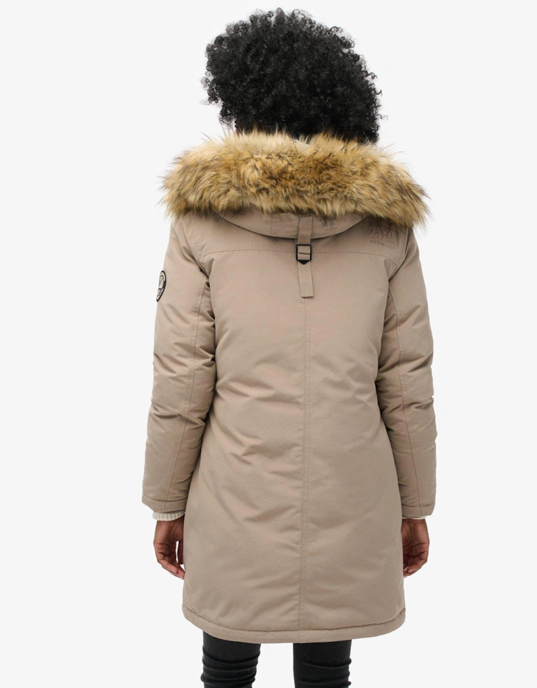 Everest Faux Fur Parka Jacket - Beige