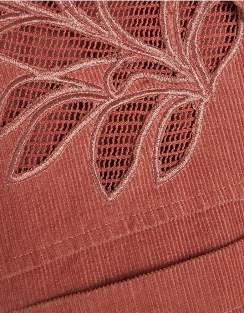 Cutwork Cord Shirt - Medium Pink