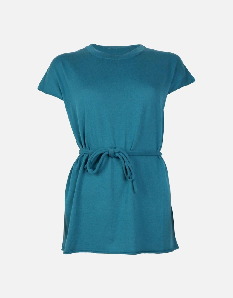 Cotton Kimono with Cord Tie Waist. Women - Green Dresses
