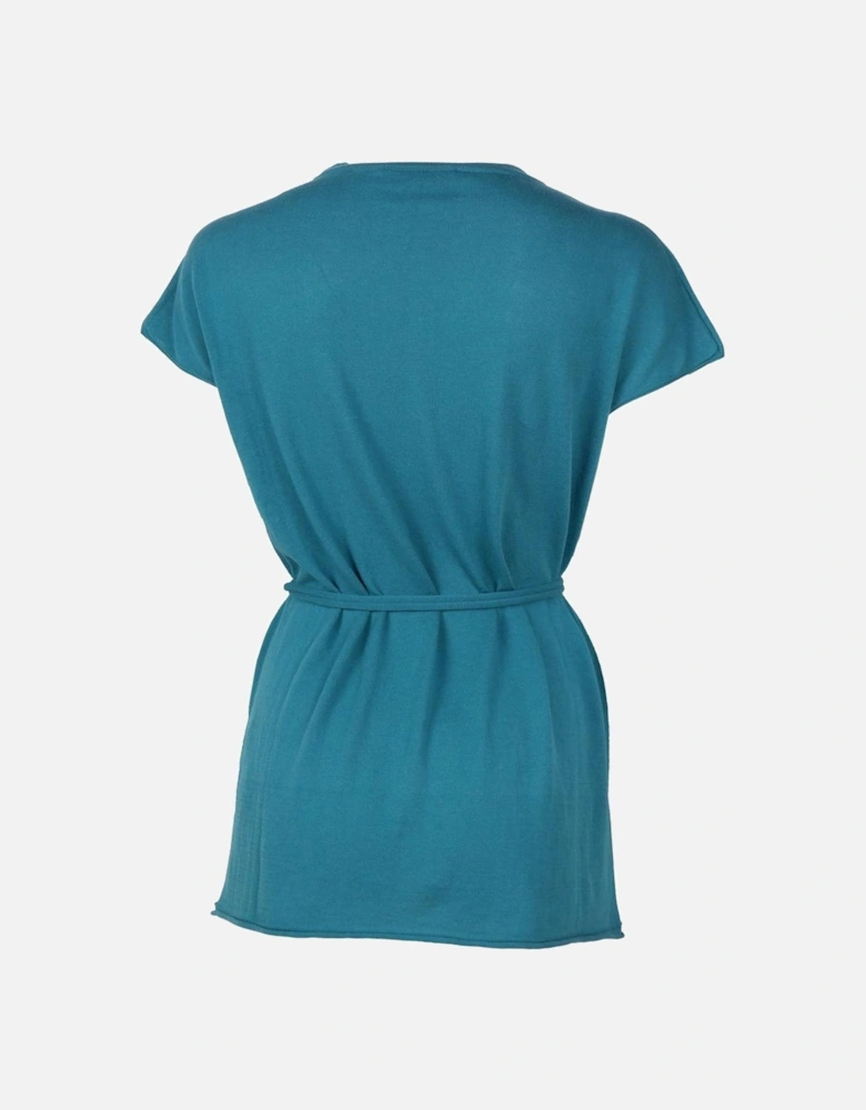 Cotton Kimono with Cord Tie Waist. Women - Green Dresses