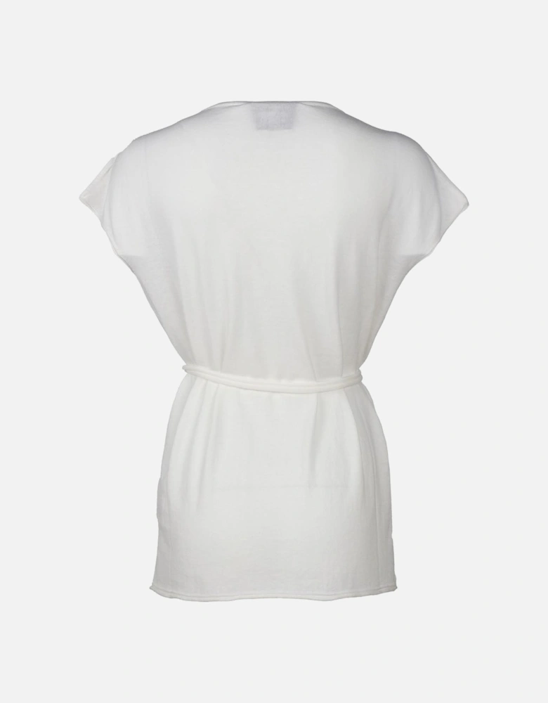 Cotton Kimono with Waist Tie Women - White Dresses