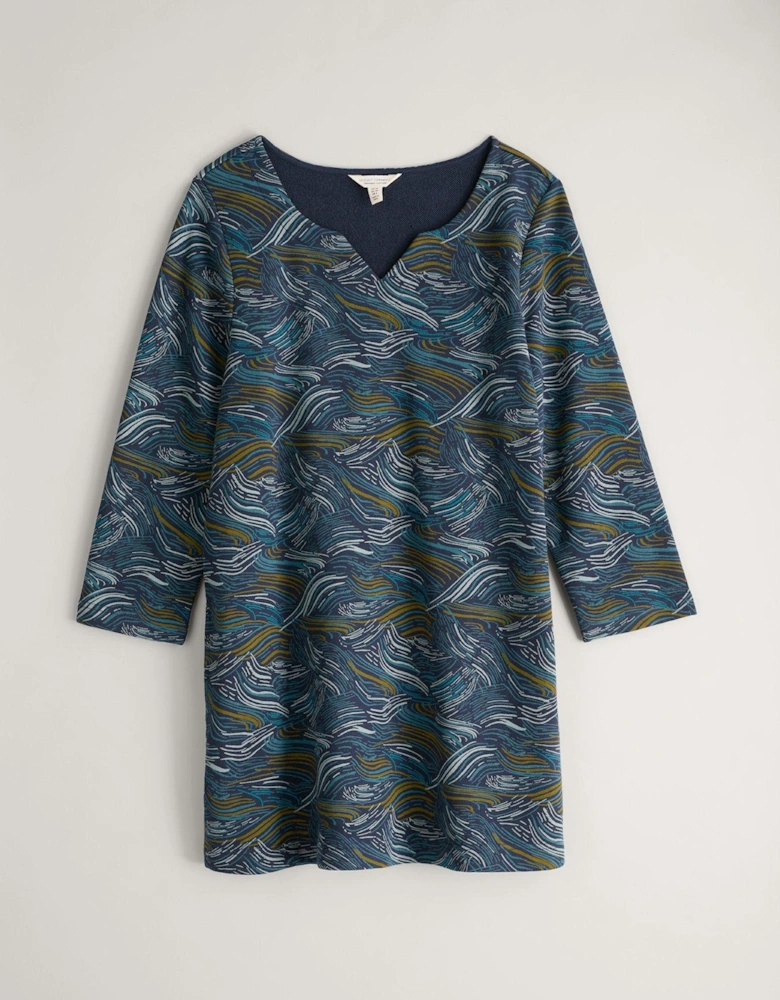 Cotton Rich Print Tunic - Blue