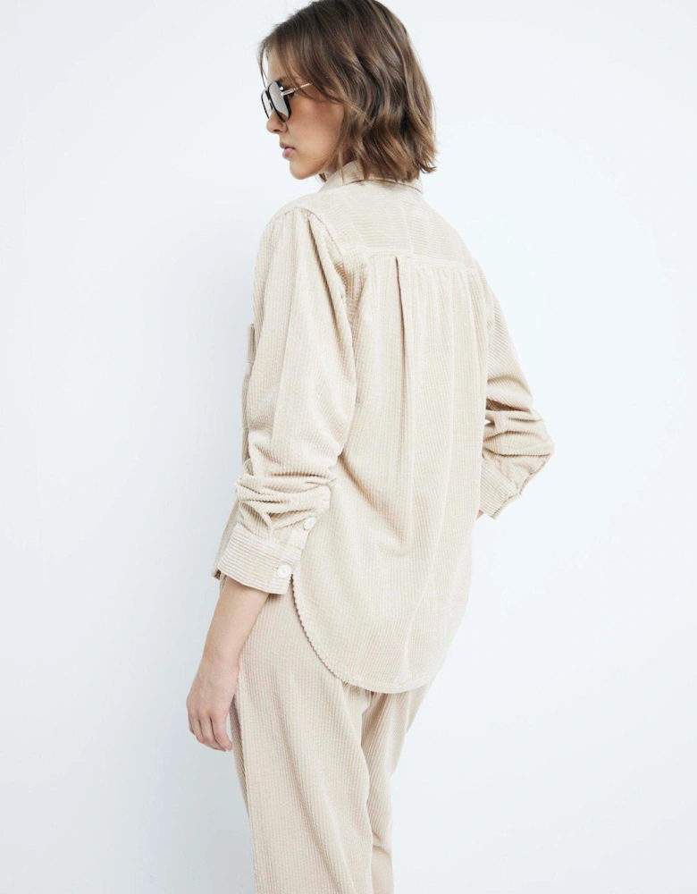 Relaxed Corduroy Shirt - Beige